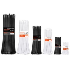 JIANYANG Zip Ties 6+8+12+14+18 Inch 500 Pack 120 LB Heavy Duty White Cable Ties picture