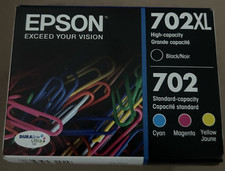 Genuine Epson 702XL Black & 702 Color Ink Cartridges Exp 2029 picture