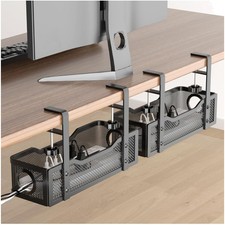 2 Pack Black Under Desk Cable Organizer picture