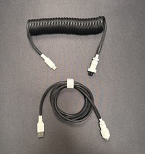 Drop White on Black Coiled Keyboard USB Cable - Aviator picture