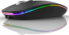 Uiosmuph LED Wireless Mouse, G12 Slim Rechargeable Silent Mouse, 2.4G Portable U picture
