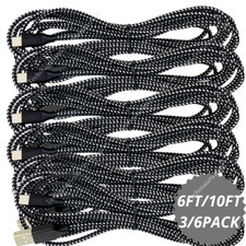3/6 Pack USB Charger Cable Braided 6/10FT For iPhone 11 XR 8 Fast Charging Cord picture