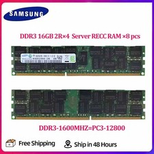 Samsung 128GB(8×16GB) 2Rx4 PC3-12800R DDR3 1600 MHz REGISTERED RDIMM Memory RAM picture