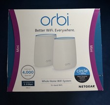 NETGEAR Orbi Mini RBK22 Tri-Band MU-MIMO WiFi Router 2.2Gbps 3 LAN picture