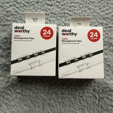 Deal Worthy Cable Management Clips Lot Of 2 24 Count Clear Adhesive New picture
