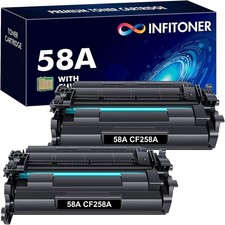 2x 58A Replacement Toner Cartridge with Chip for HP M304, M404, M406, M428, M430 picture