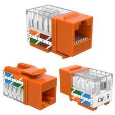 Cat6 45° Keystone Jacks + Punch Down Tool Set RJ45 Ethernet Network LOT picture