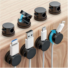 8 Pack 360° Rotatable Strong Magnetic Cable Clips Cord Holder for Nightstand, 1S picture