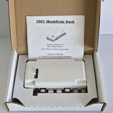 Vintage 2001 Apple iBookEndz Docking Station iBook G3 Snow White Box Manual OEM picture