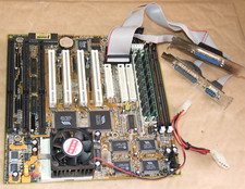 Lucky Star 5V-1A Socket 7 AT motherboard with 6x86MX PR166MHz CPU and 32Mb Ram picture