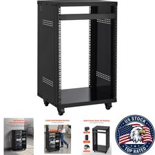 16U AV Rack - Open Frame Recording Studio with Locking Wheels & Vent Design picture