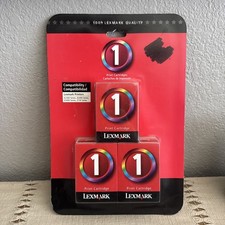 New Sealed Lexmark No 1 Color Ink Cartridge 3 Pack For X2300 X2400 Z730 picture