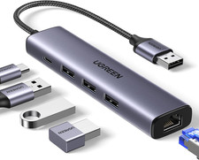 UGREEN USB to Ethernet Adapter, 5 in 1 USB Hub with Ethernet, Plug and Play picture