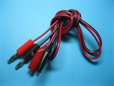 4 pcs Banana Plug to Alligator Clip Test Lead Cable Red Black 100cm B Type New picture