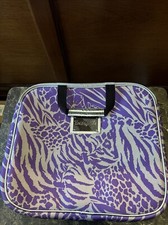 Betsey Johnson Betseyville Laptop Bag Leopard Purple Metallic Notebook Tablet picture