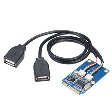 1Pack Mini PCI-E PCI Express to 5 Pin Dual USB 2.0 Adapter Riser Card Extender picture