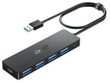 Acer 4-Port USB 3.0 Hub with Type-C Power Port, 2FT Cable for Laptop/PC picture