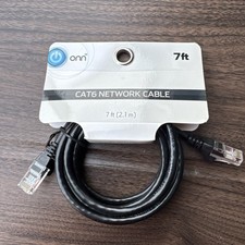 New, Onn 7 Feet  Ethernet Cat6 Networking Cable - Black picture