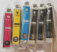 Lot of 6 EZ Ink Cartridges 220 XL, 3 (B), 1 (C), 1 (M), 1 (Y), 5 Sealed See Desc picture