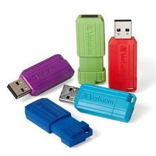 Verbatim 32GB Pinstripe Retractable USB 2.0 Flash Thumb Drive - 5 32GB, picture