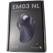 ProtoArc EM03 NL Ergonomic Rechargeable Wireless Trackball Mouse Gray Bluetooth picture