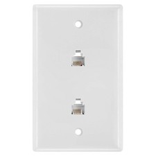 - Double RJ11 Connector with 6 Conductors Wall Plate Jack 6P6C Telephone Dual... picture