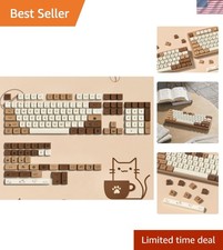 Personalize Your Keyboard with Cute Coffee Cat 140-Key Keycaps for Gamers picture