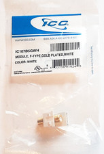 Lot of 10 ICC IC107B5GWH F- Modular Keystone Jack, Gold-Plated Connector, White picture