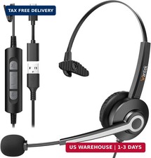 Wantek Monaural Corded USB Headsets with Noise Cancelling Mic and in-line Contro picture