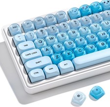PBT Keycaps, XVX Blue Jelly HOA Profile Key Cap, 132-Key Cute Custom Keycaps ... picture