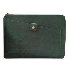 Genuine Leather Laptop Tablet Zipper Bag for Devices up to 12 Inches picture