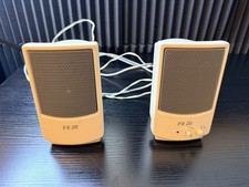 FX 20 2.0 Computer Speakers 3.5mm Jack Beige Volume & Tone Control-untested picture