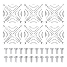 6 Pcs 90mm Fan Finger Grill Metal Ventilation Grill Cover with Screws, Silver picture
