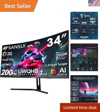 34-Inch Curved Gaming Monitor UWQHD 3440 x 1440P Up to 200Hz 165Hz Curved 150... picture