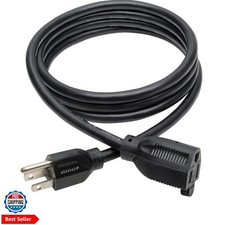 Eaton 3-Prong 6ft Power Cord Extension Cable | Heavy-Duty 15A, 14AWG, 125V, N... picture