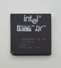 Intel i386 DX microprocessor model A80386DX-33 vintage retro-computing picture