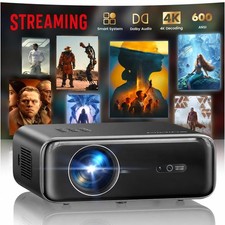 [Built-in Apps/4K Support] Smart Outdoor Projector with WiFi and Bluetooth picture