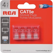 RCA CAT-5E Clear Modular Plug Connector (4-Pack) TPH054R RCA TPH054R picture