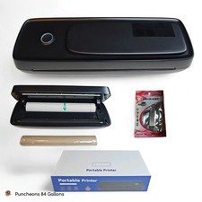 Portable Thermal Bluetooth Printer Mini Printer with 7 Paper Size Options -Black picture