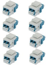 8 PCS LC/UPC Keystone Duplex Single Mode Fiber Optical Jack Insert Coupler Blue picture