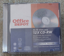 Office Depot Brand 10 Pack CD-RW 12X Speed 700MB 80Min SEALED New picture