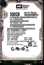 WD5000BMVU-11A08S0 S/N:WX20 DCM:HBCVJHBB WESTERN DIGITAL 500GB THAILAND JUN 2009 picture