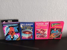 Atari 2600 Games: Winter Games, Space Invaders, Dodge 'Em, Superman. CIB Tested picture