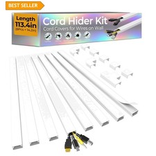 Instantly Hide Messy Cables: 113.4in Self-Adhesive Cord Hider – Safe & Elegant picture