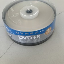 sealed 25-pack spindle of Dynex 16x DVD+R recordable discs picture