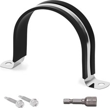 10 Pack 3-1/2 Inch Pipe Clamps - 304 Stainless Steel & Rubber Lining picture
