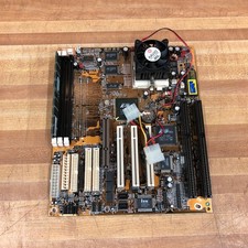 PCChips M577 Super Socket 7 AT Motherboard w/CPU & RAM ISA/PCI/AGP Slots WORKS picture