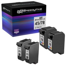 SPEEDYINKS 4PK Replacement for HP 45 Black X2 & HP 78 Tricolor X2 Ink Cartridges picture