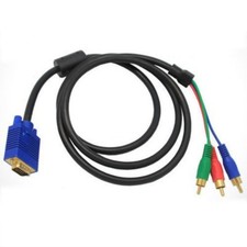 5FT VGA/HD15 To 3 RCA Component Video Cable for PC Laptop TV HDTV 1.5M picture