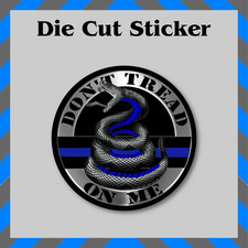 Thin Blue Line Sticker, Don't Tread on Me Die-Cut Vinyl Printed Decal, Police picture